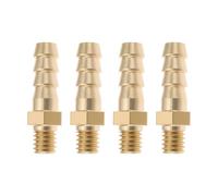 Briny River 4PCS Brass Barb Hose Tail Connectors M6 x 1.0 to 6mm HoseFor Marine Air Fuel Systems