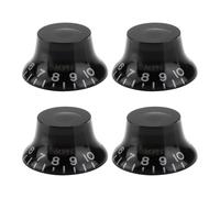 Briny River 4PCS Guitar Bell Top Hat Reflector Knobs Compatible with Les Paul Electric Guitar 26x13mm Shaft 6mm 24, Black