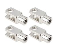 Briny River 4pcs M10x1.5 Right Hand Thread Clevis Fork End Long Joint Zinc Plated Steel Joint for Agricultural Construction Hydraulic Systems