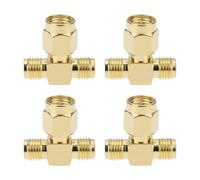 Briny River 4Pcs SMA Male to Dual RF SMA Female RF Adapter Connector for Network Device Signal Extension