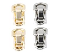 Briny River 4Pcs Suspension Clasp Purse Side Clip Buckle with Dual Hooks for Handbag Shoulder Bag 3x1.7x2cm (Gold Silver)