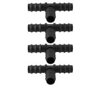 Briny River 4pcs Tee Hose Joiner Pipe Hose 16mm Drip Irrigation Pipe Fitting Black