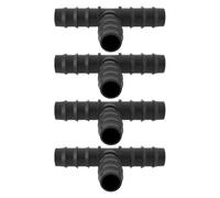 Briny River 4pcs Tee Hose Joiner Pipe Hose Pipe T-Shaped Plastic Pipe Drip Irrigation Pipe Fitting Garden Barbed Connector for 20mm Drip System Black