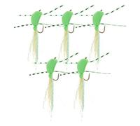 Briny River 5pcs Green Triangle Bugs Fishing Lures Size 10 Hook Simulate Insect Artificial Bait