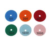 Briny River 6pcs 2 Inch Dry Diamond Polishing Pads 55mm 50# 200# 400# 800# 1500# 3000# Grits Polishing Pads for Granite Quartz Stone Marble Floor