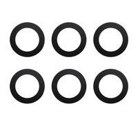 Briny River 6Pcs Rubber Gasket Tub Drain Overflow Gasket 65.5x44.4x2mm for Bathtub Overflow Gasket Black
