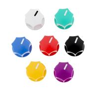 Briny River 7PCS 7 Sided Instrument Control Knob with 6.4mm Circular Hole 7 Color Blends Suitable for Guitar Pedal Instrument Retro