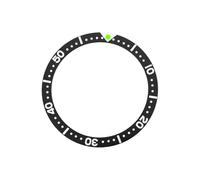 Briny River Black Aluminium Bezel Insert for Watch 31.5 x 38 mm White Markings Green Luminescence Compatible with SEIKO SKX007