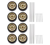 Briny River Set of 2 HO Scale Road Racing Gold Rims with Tyre Axles Compatible with Aurora T-Jet RRR Model Car Racing