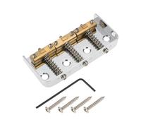 Briny River Short Guitar Bridge Brass Compensated Saddles Compatible with Telecaster Guitar Silver