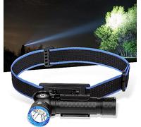 Brinyte HL18 LED Headlamp, 1600 Lumens, Rechargeable Headlamp, Multifunctional Right Angle IP66 Waterproof Torch with Headband and Magnetic Tail for Outdoor Activities