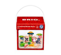 BRIO 25 Patterned Wooden Blocks - Educational Learning Toys for Toddlers Age 12 Months Up (Kids 1 Year Old)