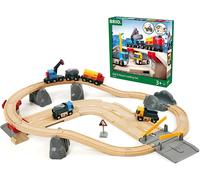 BRIO Rail and Road Loading Set 33210 32 piece Wooden Railway Set - Great Value