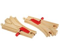 BRIO 33344 Mechanical Switches Wooden Train Track for Kids Age 3 Years Up - Compatible with all BRIO Railway Sets & Accessories, Multicoloured