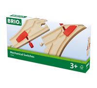 BRIO 33344 Mechanical Switches Wooden Train Track for Kids Age 3 Years Up - Compatible with all BRIO Railway Sets & Accessories, Multicoloured