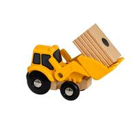 BRIO World Farm Tractor Loader Toy for Kids Age 3 Years Up - Wooden Railway Train Set Add On Accessories