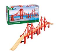BRIO 33683 Double Suspension Train Bridge for Kids Age 3 Years Up - Compatible with all BRIO Railway Sets & Accessories, Multicoloured