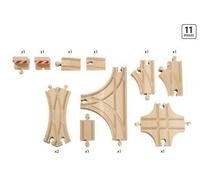 BRIO 33307 Expansion Pack - Advanced Wooden Train Track for Kids Age 3 Years Up