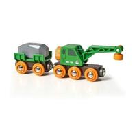 BRIO World Clever Crane Wagon for Kids Age 3 Years Up - Wooden Railway Train Accessories and Add Ons