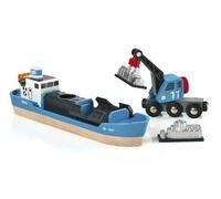 BRIO Container Ship and Crane Wagon 33534 for Wooden Train Set