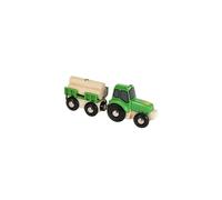 BRIO World Farm Tractor Toy (with Load) for Kids Age 3 Years Up - Wooden Railway Train Set Add On Accessories