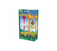 BRIO World Light Up Construction Crane for Kids Age 3 Years Up - Wooden Railway Train Accessories and Add Ons