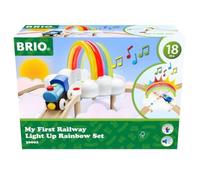 BRIO My First Railway Interactive Light Up Rainbow Train Set - Toddler Toys for Kids 18 Months Up - Wooden Railway Accessories