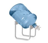 Brio Stainless Steel 3-5 Gallon Water Jug Stand with 2 Dispenser Valves, Rust-Resistant Non Slip Water Stand, BPA Free Fast Flow Spout, Fits 48mm & 55mm Bottles, 2 CAPS Included (White)