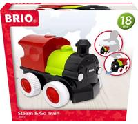 BRIO Push & Go Battery Powered Steaming Toy Train for Toddlers Age 18 Months Up - Safe to Touch Steam
