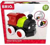 BRIO Push & Go Battery Powered Steaming Toy Train for Toddlers Age 18 Months Up - Safe to Touch Steam