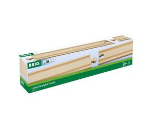 BRIO World 333414 Piece Long Straight Wooden Train Tracks Expandable Compatible Railway Set Engineered for Kids Ages 3 an