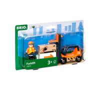BRIO World 33573 - Wooden Toy Train Fork Lift Set - Interactive Play f