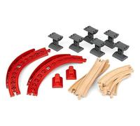 World Ascending Curves Wooden Railway Train Track Expansion Pack for Kids Age 3 Years Up - Add On Accessories