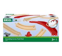 BRIO World Ascending Curves Wooden Railway Train Track Expansion Pack for Kids Age 3 Years Up - Add On Accessories