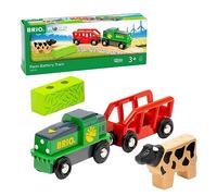 BRIO World Battery Powered Farm Train Engine for Kids Age 3 Years Up - Wooden Railway Add On Accessories