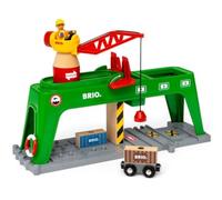 BRIO World Container Crane for Kids Age 3 Years Up - Wooden Railway Train Accessories and Add Ons