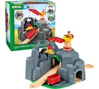 BRIO World Crane and Mountain Tunnel Train Set Accessories for Kids Age 3 Years Up - Compatible with all BRIO Railway Sets & Accessories