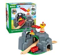 BRIO World Crane & Mountain Tunnel - 7-Piece Toy Train Accessory | FSC Beech Woo