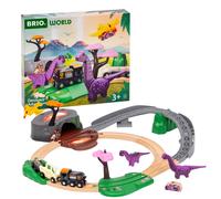 BRIO World Dinosaur Adventure Train Set for Kids Age 3 Years Up, Wooden Railway