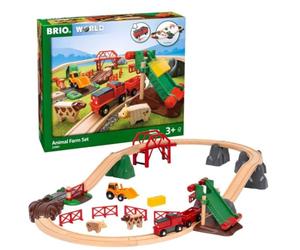 BRIO World Farm Animal Toy Train Set for Kids Age 3 Years Up - Wooden Railway Accessories and Add Ons
