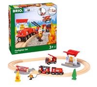 BRIO World Fire and Rescue Firefighter Set for Kids Age 3 Years Up - Wooden Railway Train Accessories and Add Ons