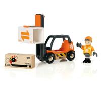 BRIO World Forklift Toy Vehicle for Kids Age 3 Years Up - Wooden Railway Add Ons & Accessories
