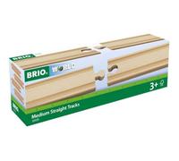 BRIO World Medium Straights Wooden Train Track for Kids Age 3 Years Up - Add On Railway Accessory
