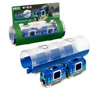 BRIO WORLD Metro Train & Tunnel Wooden Rail Toy 33970 Glow In The Dark 3-piece