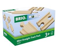 BRIO World Mini Straight Wooden Train Track for Kids Age 3 Years Up - Railway Accessories and Add Ons