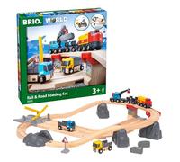 BRIO Rail and Road Loading Set 33210 32 piece Wooden Railway Set - Great Value