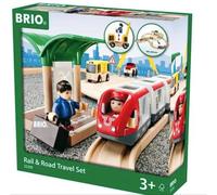 Brio World Rail & Road Travel Set Wooden Train 33 Pieces 33209 Figure Kids' Toy