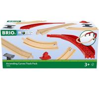 BRIO World Ascending Curves Wooden Railway Train Track Expansion Pack for Kids Age 3 Years Up - Add On Accessories