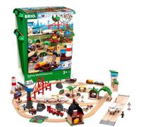 BRIO World Railway World Deluxe Set - 106-Piece FSC-Certified Wood and Accessory Train Set - Works with All BRIO Wooden Train Sets - Includes Tra