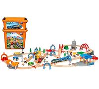 BRIO Smart Tech Sound Action Tunnel Deluxe Set 33977 91 Piece Wooden Train set